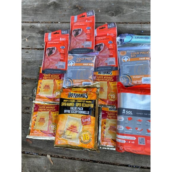 HUGE LOT SOL Heat Sheet Survival Emergency Blanket Body Warmer Cold Pack - Picture 3 of 6